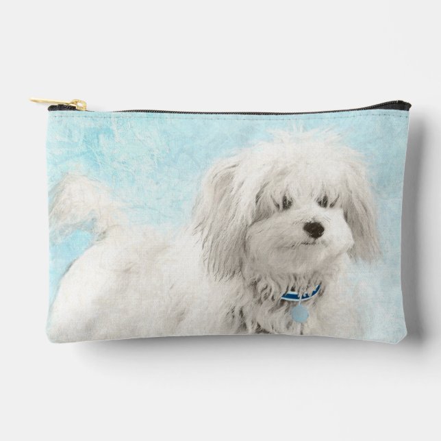 Coton de Tulear Painting Cute Original Pet Dog Art Accessory Pouch (Front)