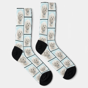 Coton de Tulear Painting Cute Original Pet Dog Art Socks