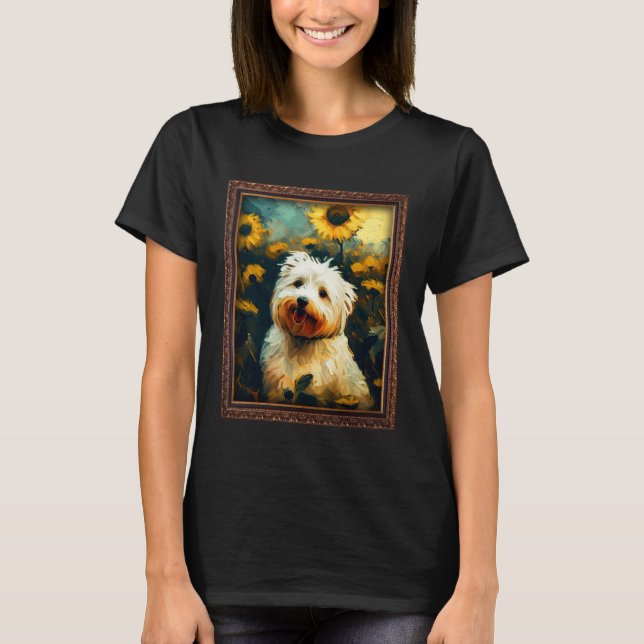 Coton De Tulear Painting Sunflower Flower Mom Wome T-Shirt (Front)