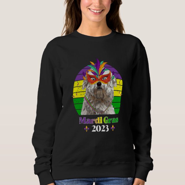 Coton de Tulear Party Dog Mardi Gras 2023 Sweatshirt (Front)