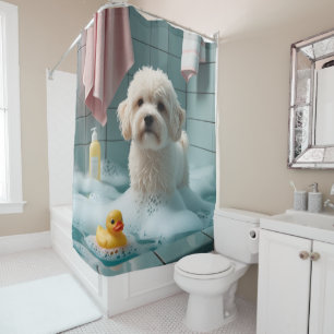 Coton De Tulear Sloppy Sleepy Cute Funny Shower Curtain