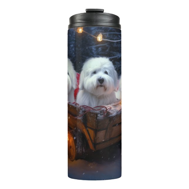 Coton De Tulear Snowy Sleigh Christmas Decor  Thermal Tumbler (Front)