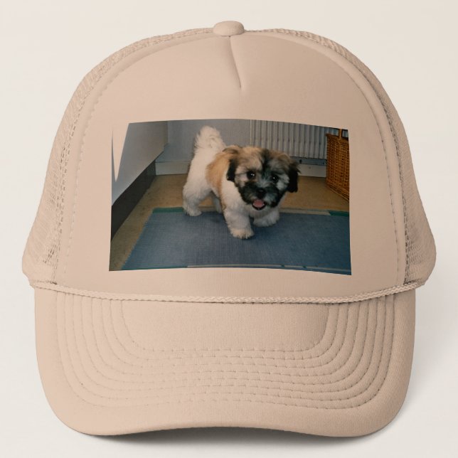 coton puppy 2.png trucker hat (Front)