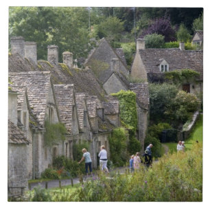 Cotswold stone cottages in the village of tile