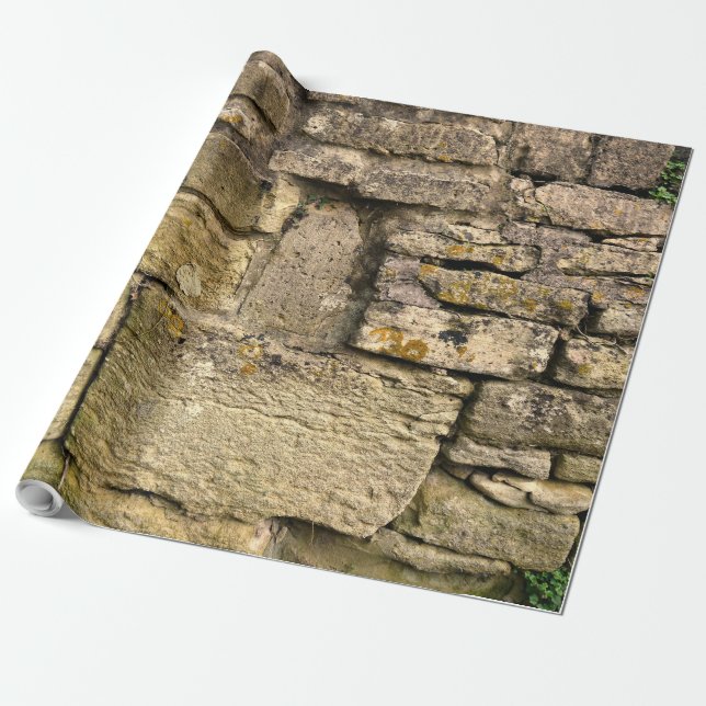 Cotswold Stone Wall Gift Wrapping Paper (Unrolled)