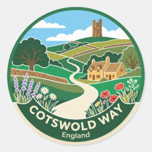 Cotswold Way England Classic Round Sticker