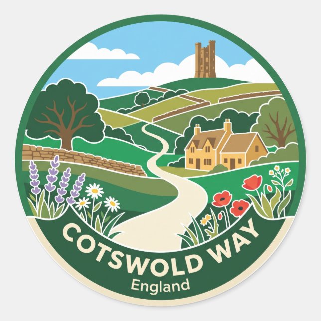 Cotswold Way England Classic Round Sticker (Front)