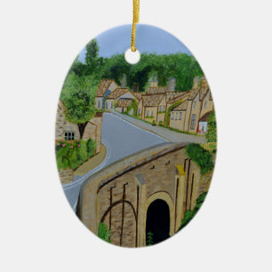 Cotswolds England Ceramic Tree Decoration