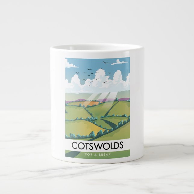 Cotswolds For a Break. Large Coffee Mug (Front)