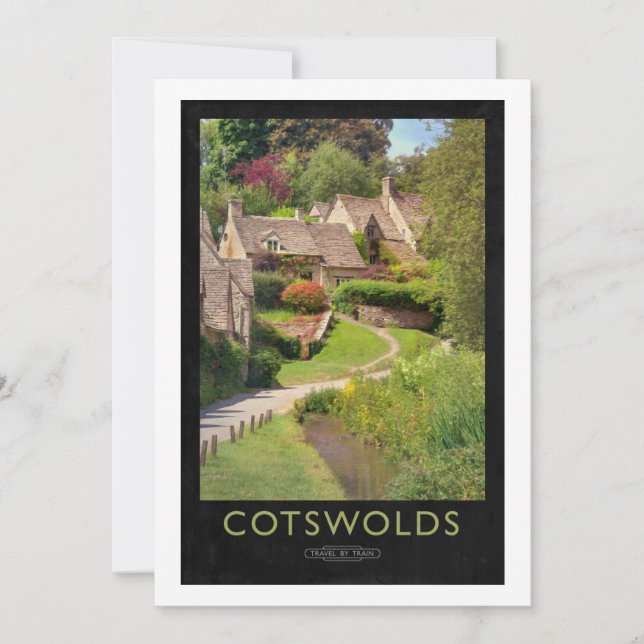 Cotswolds Railway Poster Invitation (Front)