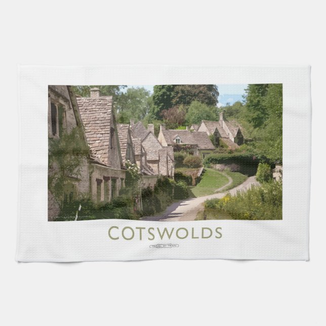 Cotswolds Railway Poster Tea Towel (Horizontal)