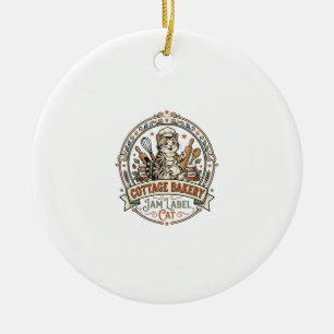 Cottage Bakery Jam Label Cat Cottage Bakery Jam La Ceramic Tree Decoration