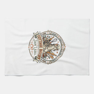 Cottage Bakery Jam Label Cat Cottage Bakery Jam La Tea Towel