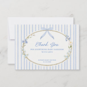 Cottage Blue Baby Shower Thank You Card