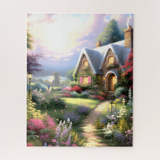 Cottage by the lake. jigsaw puzzle (Vertical)
