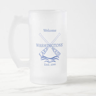 Cottage Cabin Lake House Drinkware Frosted Glass Beer Mug