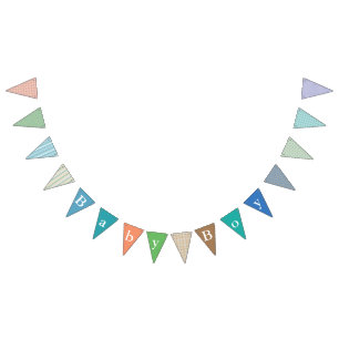 Cottage Chic Boy Baby Shower Bunting