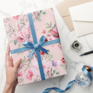 Cottage Chic Flower Pattern Wrapping Paper