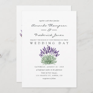 Cottage Chic Lavender Wedding Invitation