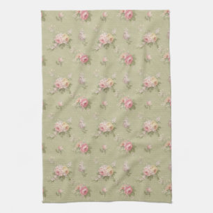 Cottage Chic Roses Tea Towel