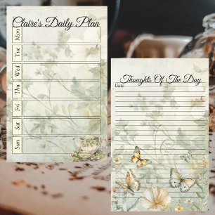 Cottage-Chic Soft Yellow Daily Plan Binder Page