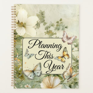 Cottage Chic Wildflower and Butterfly Yearly Planner