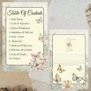 Cottage Chic Wildflowers Binder Contents Page