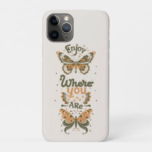 cottage-core butterflies enjoy where you are Case-Mate iPhone case