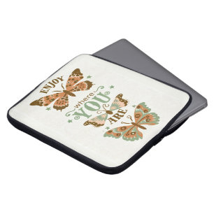 cottage-core butterflies enjoy where you are laptop sleeve
