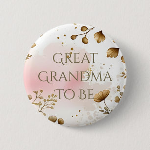 Cottage Core Mushrooms and Flowers   Great Grandma 6 Cm Round Badge