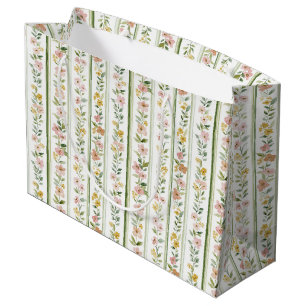 cottage core sweet flowers it's a girl baby shower large gift bag