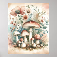 Cottage Core | Vintage Mushrooms and Flowers 