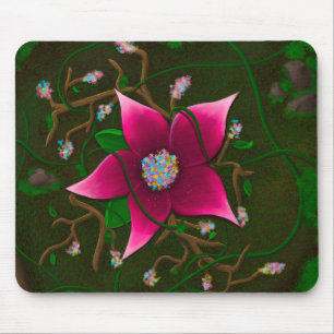 Cottage Core Whimsical Flower Mouse Pad