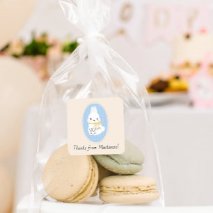 Cottage Core Woodland Bunny Baby Shower Square Sticker