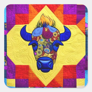 Cottage Country Quilts - Bison Square Sticker