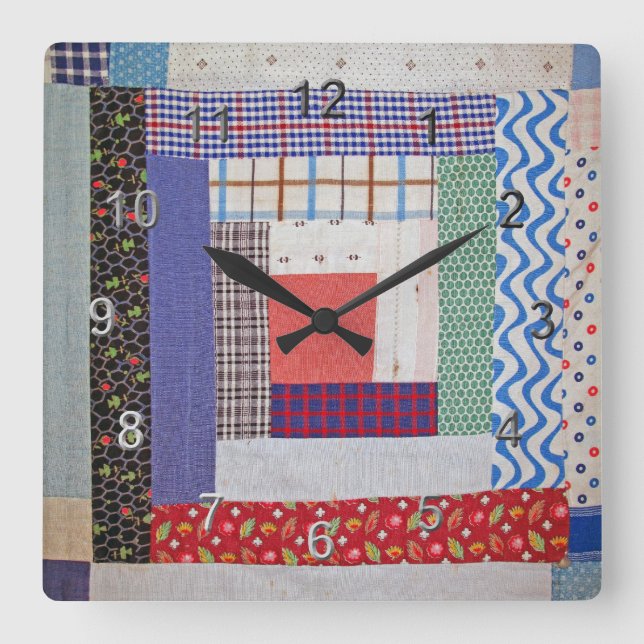 Cottage Craft Square Wall Clock (Front)