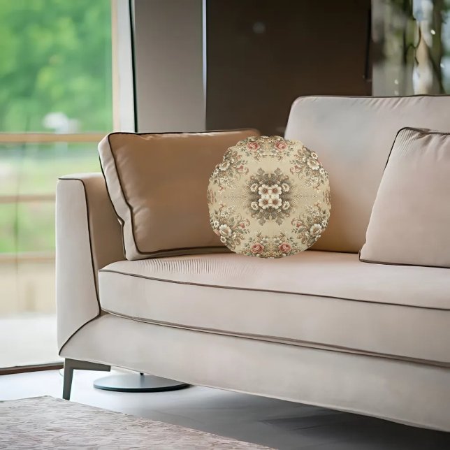 Cottage Floral Traditions Round Cushion (Creator Uploaded)