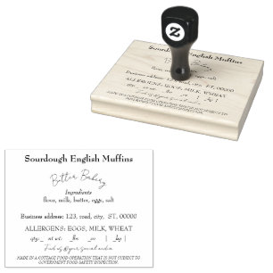 Cottage Food Label Rubber Stamp