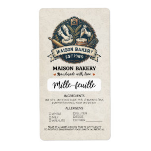 Cottage Food Law Bakery Pastry Ingredient Allergen