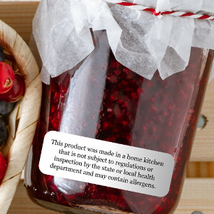 Cottage Food Law Label