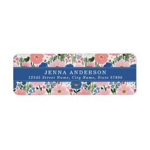Cottage Garden Floral Background Address Label