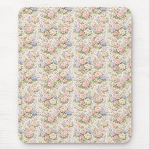 Cottage Garden Floral Pattern Mouse Pad