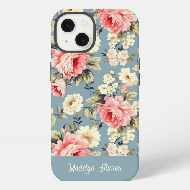 Cottage Garden Flowers Pattern Personalised iPhone Case (Back)
