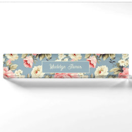 Cottage Garden Flowers Pattern Personalized Nameplate