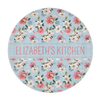 Cottage Garden Flowers Personalised Cutting Board