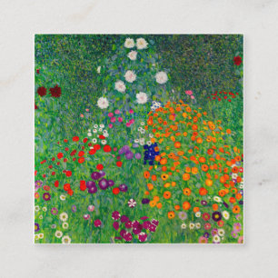 Cottage Garden Gustav Klimt Square Business Card