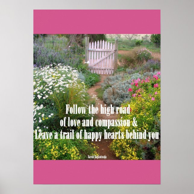 Cottage Garden Love Floral Flowers Poster (Front)
