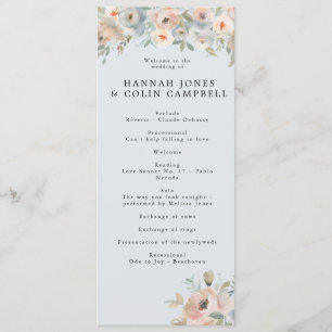 Cottage Garden Pastel Blue Peach Coral Programme