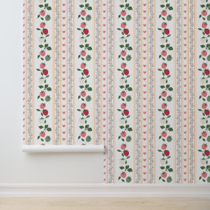Cottage Garden strawberry Pattern Wallpaper