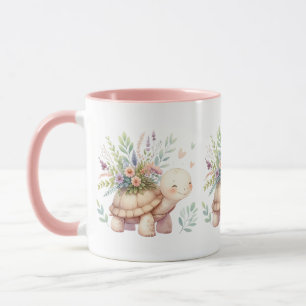 Cottage Garden Turtle Watercolor Mug